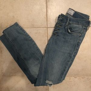 Free people ripped mid rise jeans